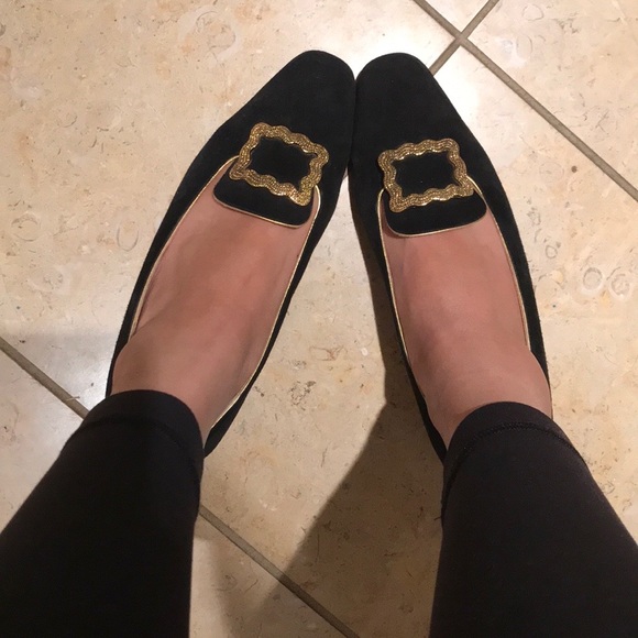 Bruno Magali suede black flats golden buckles - Picture 13 of 13